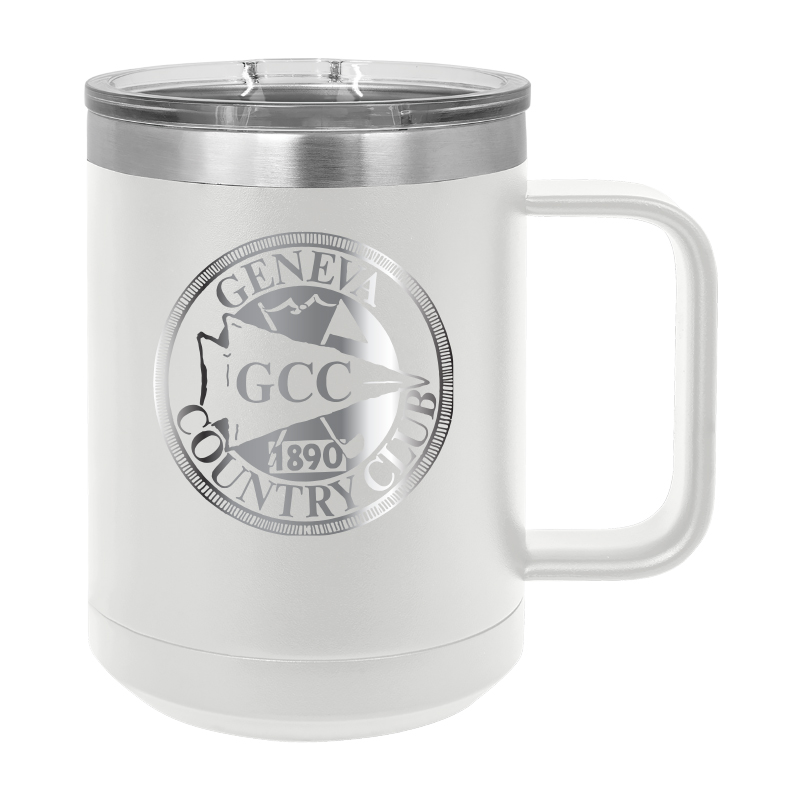 15 OZ. WHITE POLAR CAMEL STAINLESS MUG WITH SLIDER LID